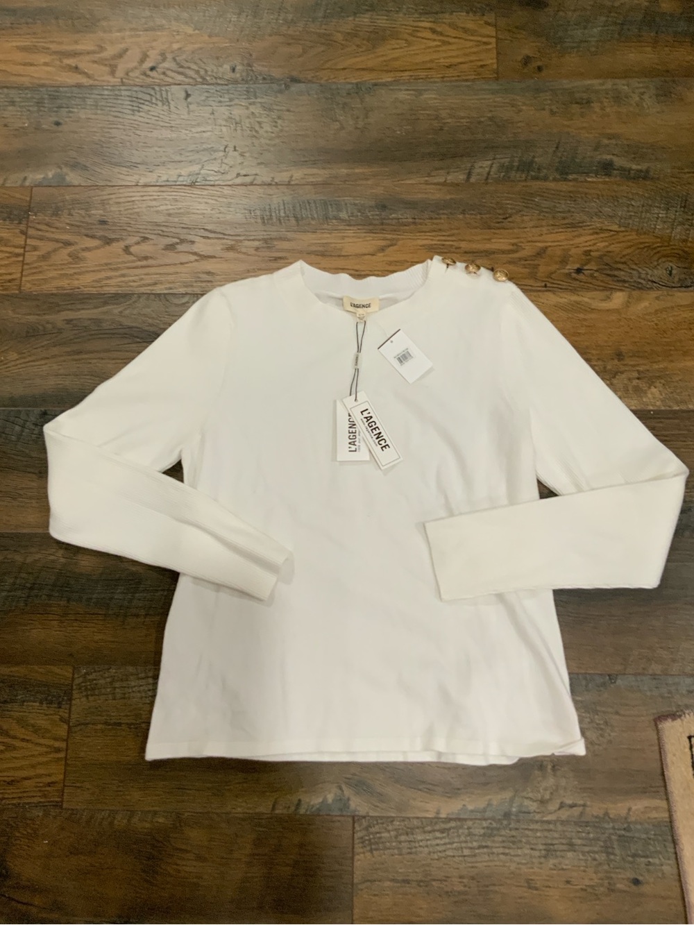 NWT L’AGENCE White Fine Cotton Sweater